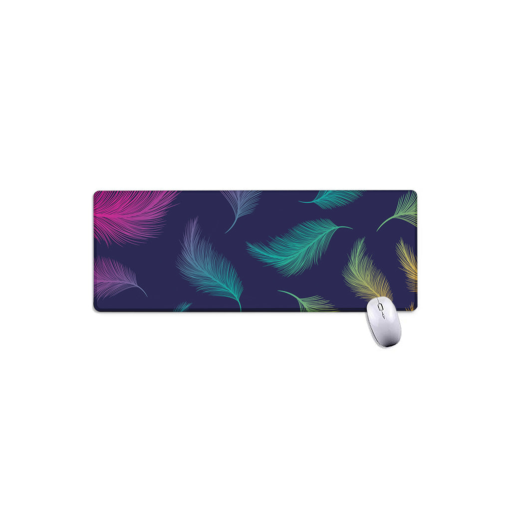 Colorful Feather Pattern Print Extended Mouse Pad