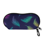 Colorful Feather Pattern Print Glasses Case
