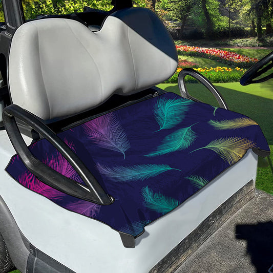 Colorful Feather Pattern Print Golf Cart Seat Cover