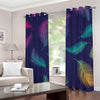 Colorful Feather Pattern Print Grommet Curtains