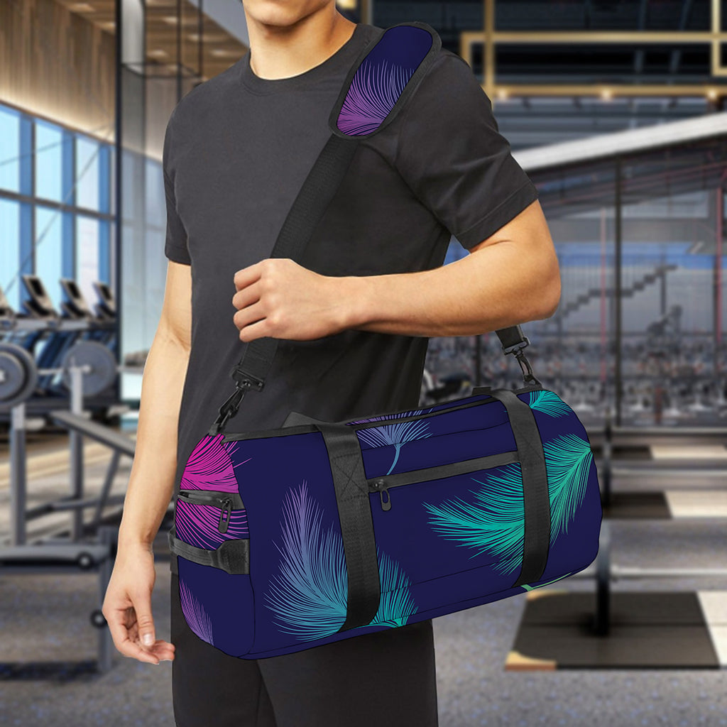 Colorful Feather Pattern Print Gym Bag