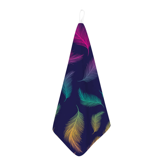 Colorful Feather Pattern Print Hand Towel