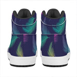 Colorful Feather Pattern Print High Top Leather Sneakers