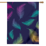 Colorful Feather Pattern Print House Flag