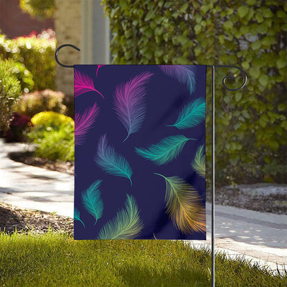 Colorful Feather Pattern Print House Flag