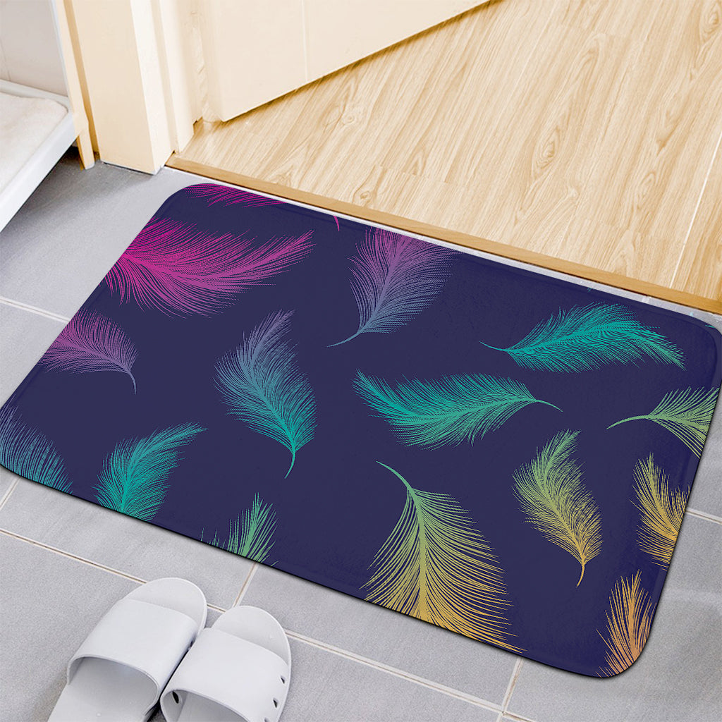 Colorful Feather Pattern Print Indoor Door Mat