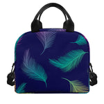 Colorful Feather Pattern Print Insulated Lunch Bag