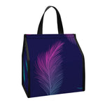 Colorful Feather Pattern Print Insulated Lunch Tote