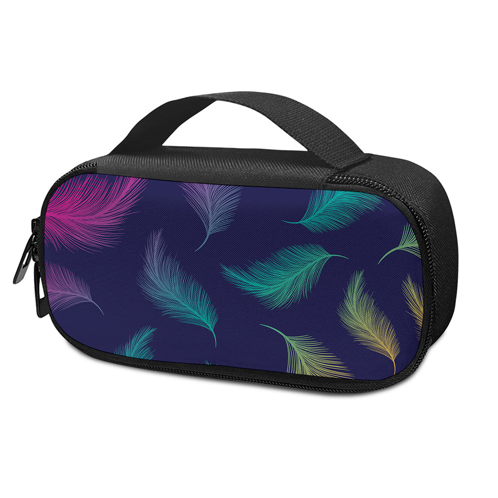 Colorful Feather Pattern Print Insulin Cooler Travel Case