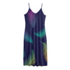 Colorful Feather Pattern Print Jersey Midi Cami Dress