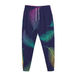 Colorful Feather Pattern Print Jogger Pants