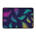 Colorful Feather Pattern Print Kitchen Mat