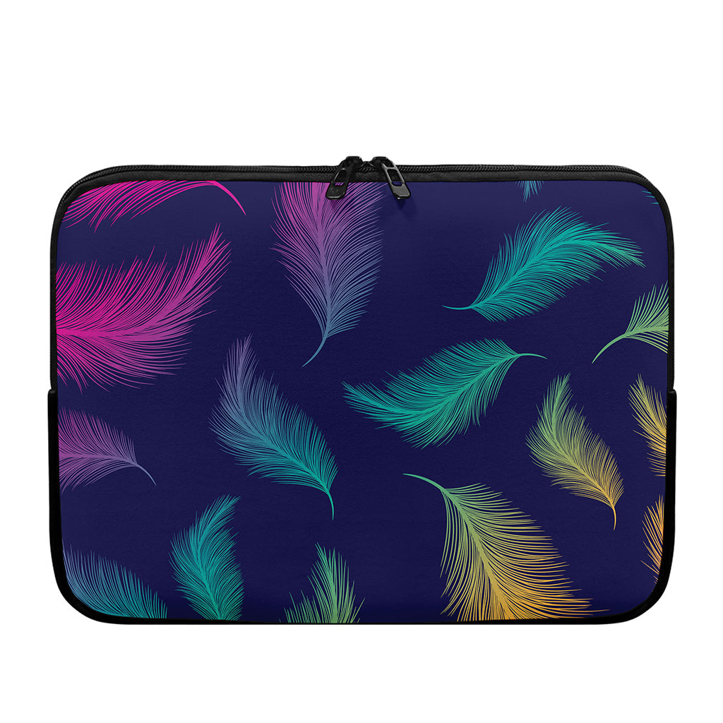 Colorful Feather Pattern Print Laptop Sleeve