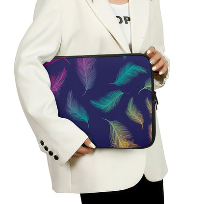 Colorful Feather Pattern Print Laptop Sleeve