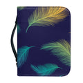 Colorful Feather Pattern Print Leather Bible Cover