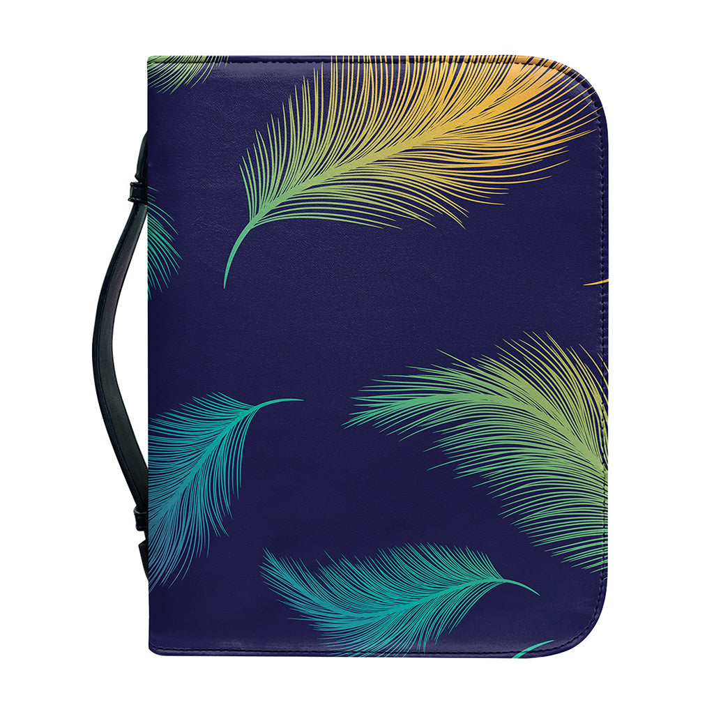 Colorful Feather Pattern Print Leather Bible Cover