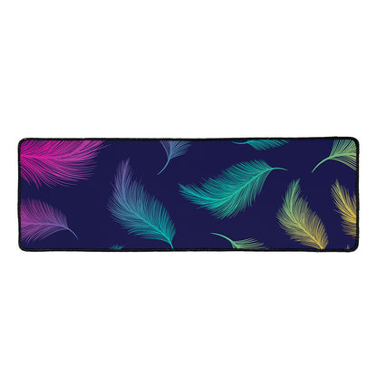 Colorful Feather Pattern Print Long Kitchen Mat