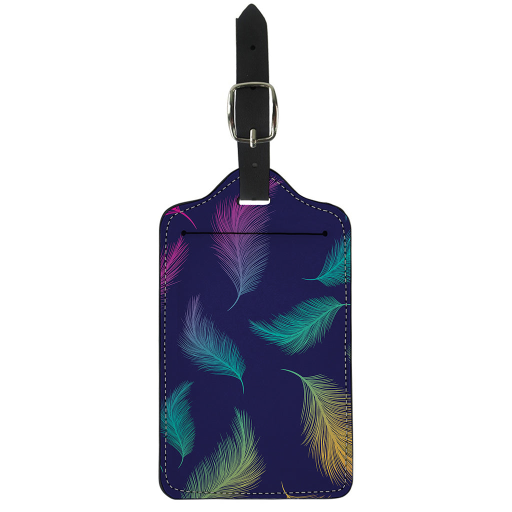 Colorful Feather Pattern Print Luggage Tag