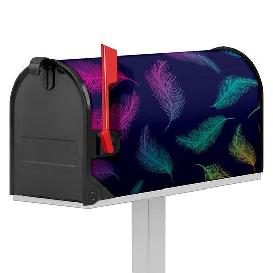 Colorful Feather Pattern Print Mailbox Cover
