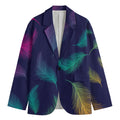 Colorful Feather Pattern Print Men's Blazer