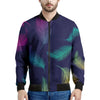 Colorful Feather Pattern Print Men's Bomber Jacket