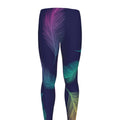 Colorful Feather Pattern Print Men's Leggings