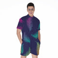Colorful Feather Pattern Print Men's Romper