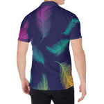 Colorful Feather Pattern Print Men's Shirt