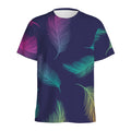 Colorful Feather Pattern Print Men's Athletic T-Shirt