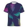 Colorful Feather Pattern Print Men's Sports T-Shirt