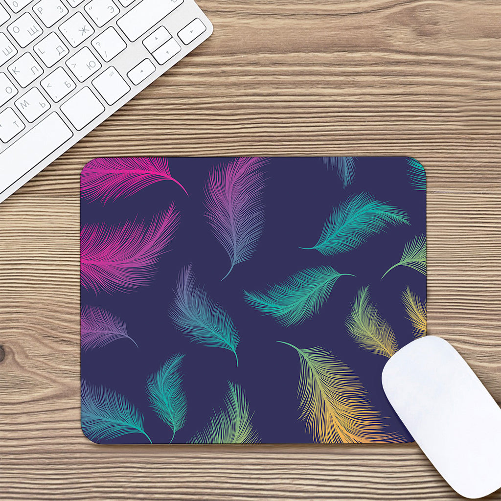 Colorful Feather Pattern Print Mouse Pad