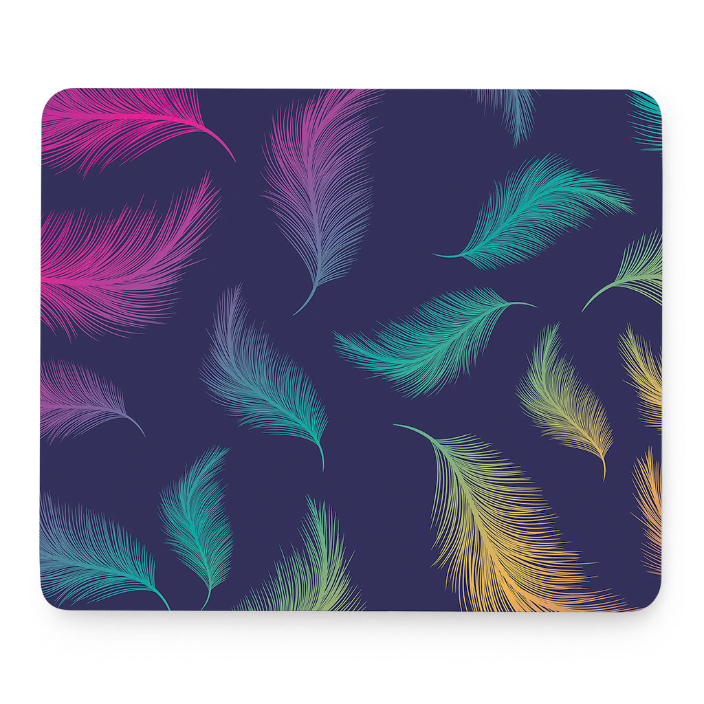 Colorful Feather Pattern Print Mouse Pad