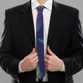 Colorful Feather Pattern Print Necktie