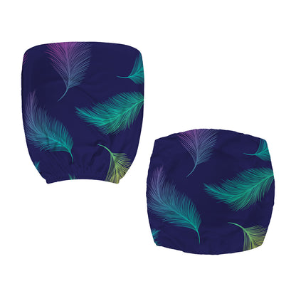 Colorful Feather Pattern Print Office Chair Cover