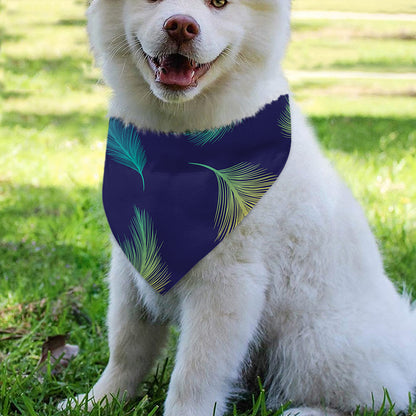 Colorful Feather Pattern Print Over The Collar Dog Bandana