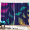 Colorful Feather Pattern Print Pencil Pleat Curtains