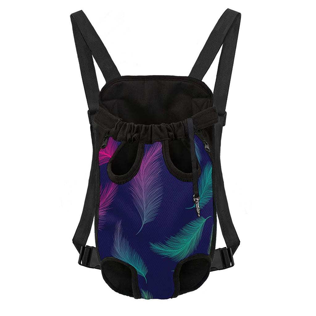 Colorful Feather Pattern Print Pet Carrier Backpack