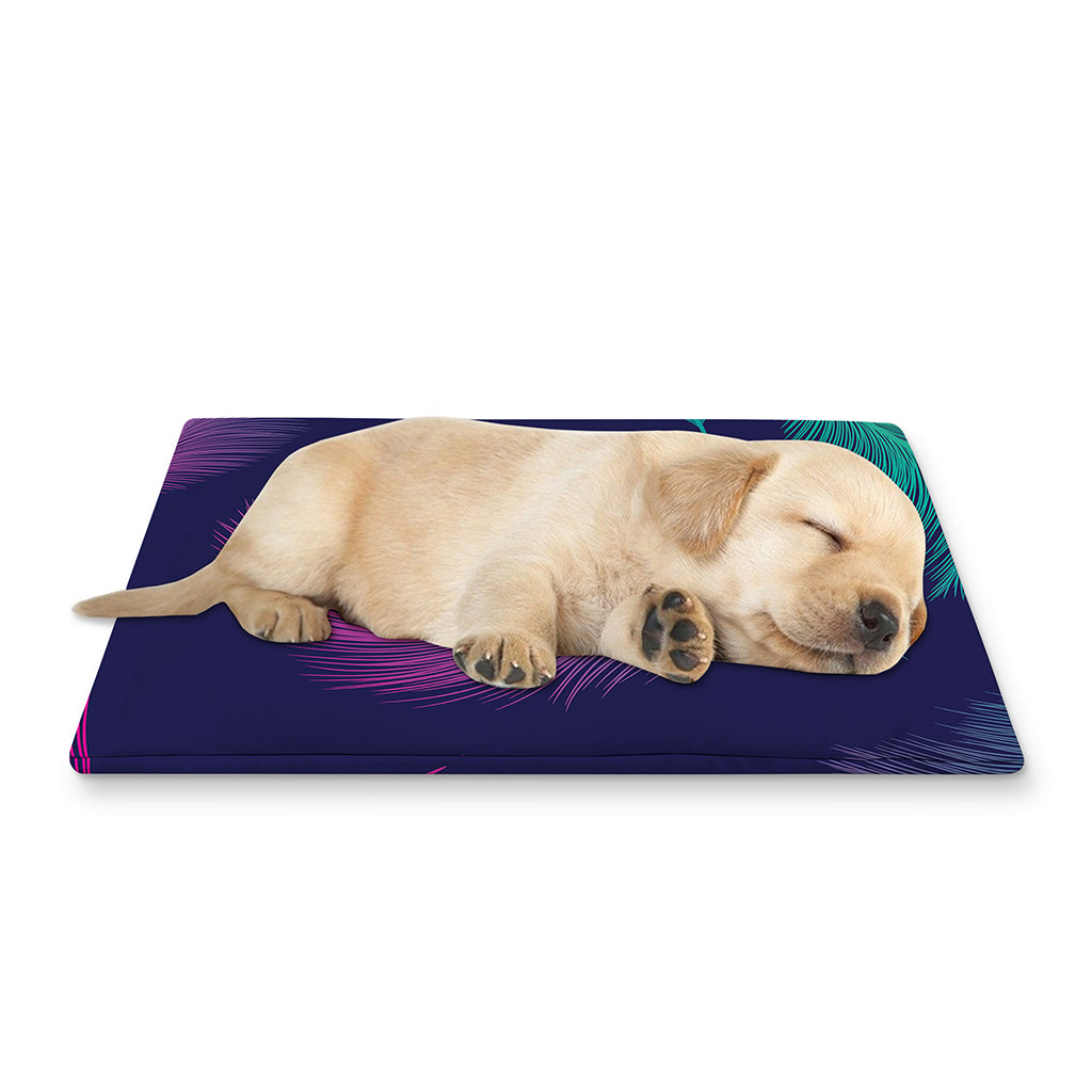 Colorful Feather Pattern Print Pet Cooling Mat Cover