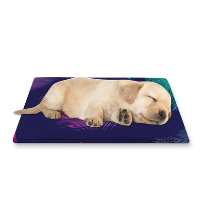 Colorful Feather Pattern Print Pet Cooling Mat Cover