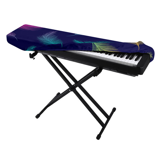 Colorful Feather Pattern Print Piano Keyboard Cover