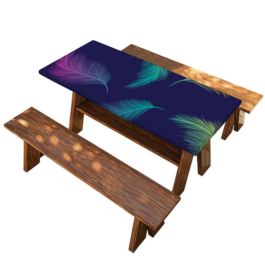 Colorful Feather Pattern Print Picnic Table Cover