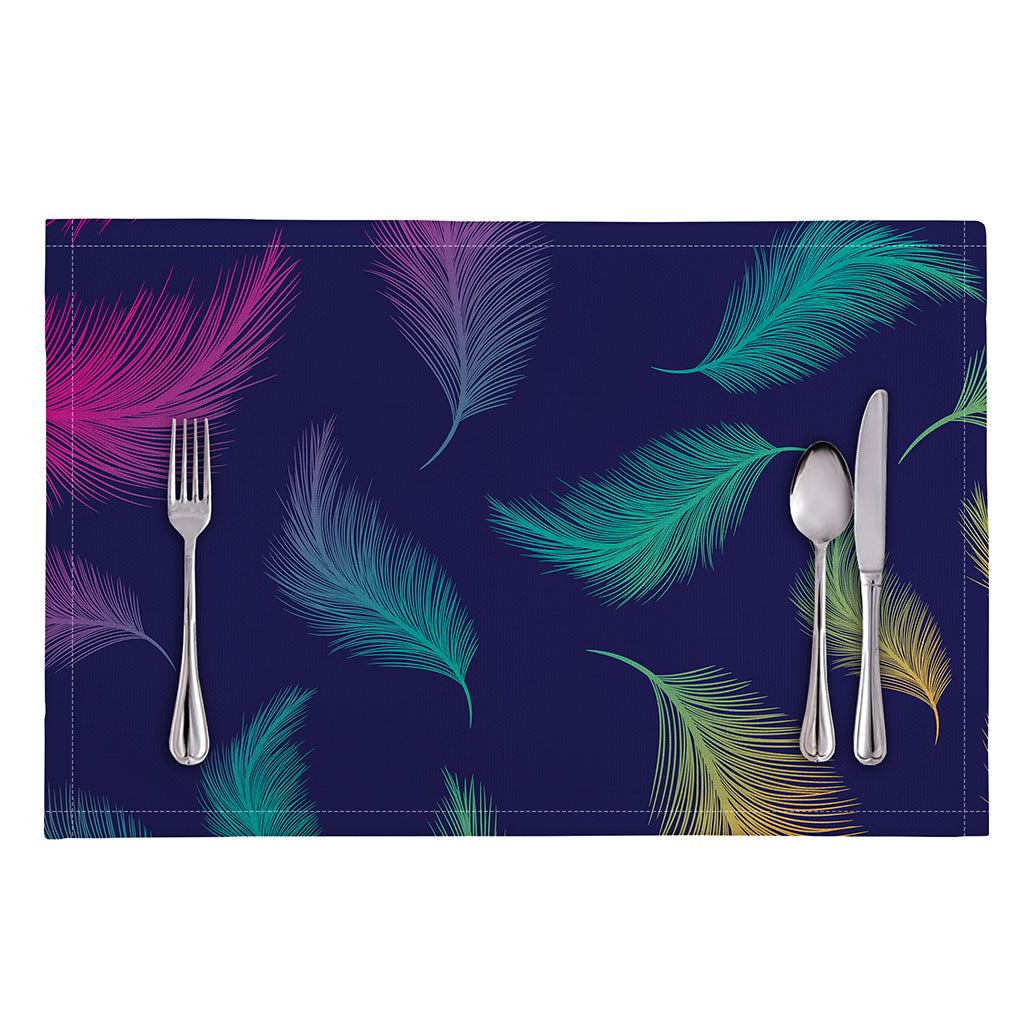 Colorful Feather Pattern Print Placemat