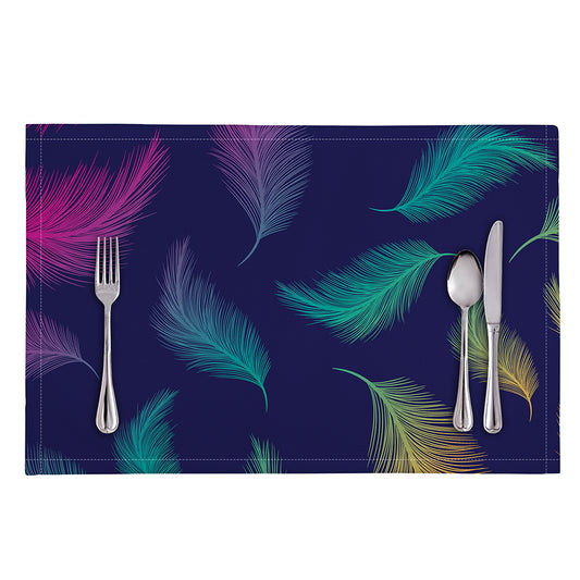 Colorful Feather Pattern Print Placemat