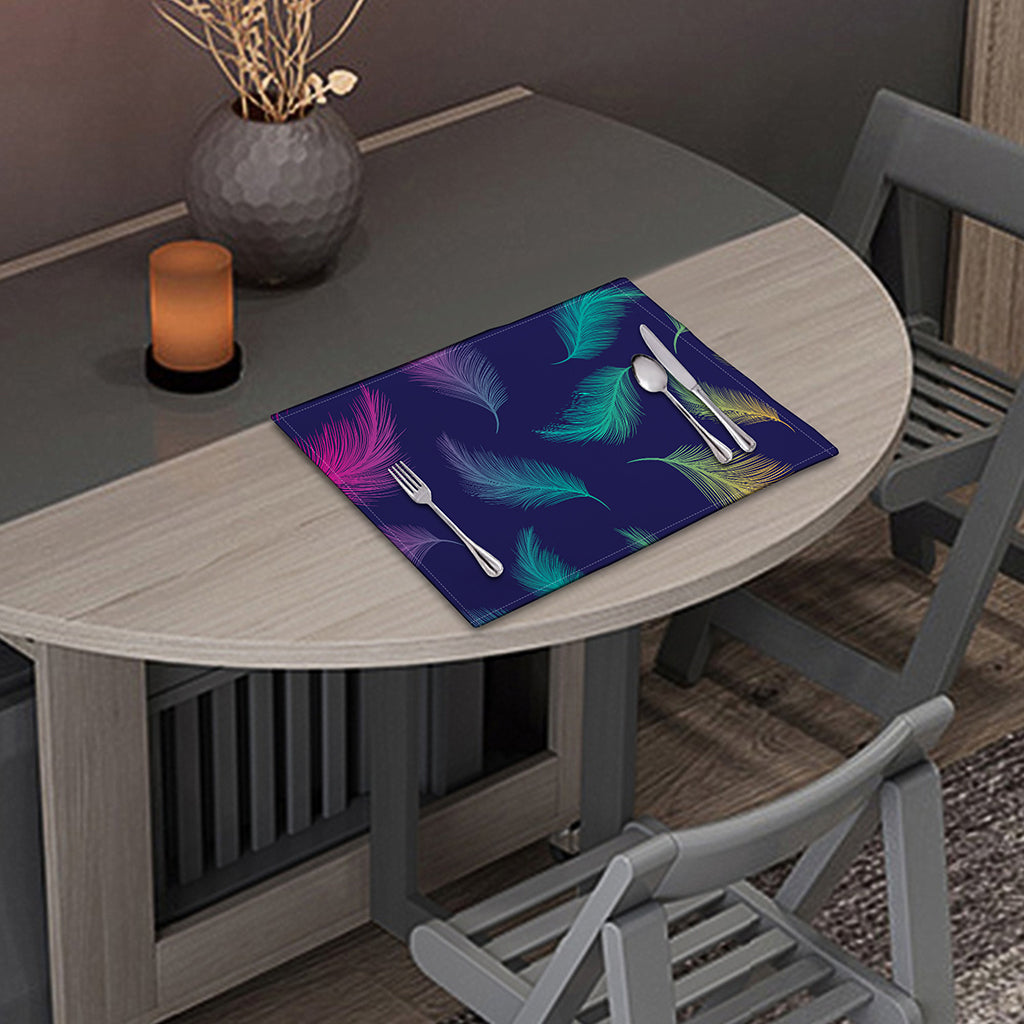 Colorful Feather Pattern Print Placemat