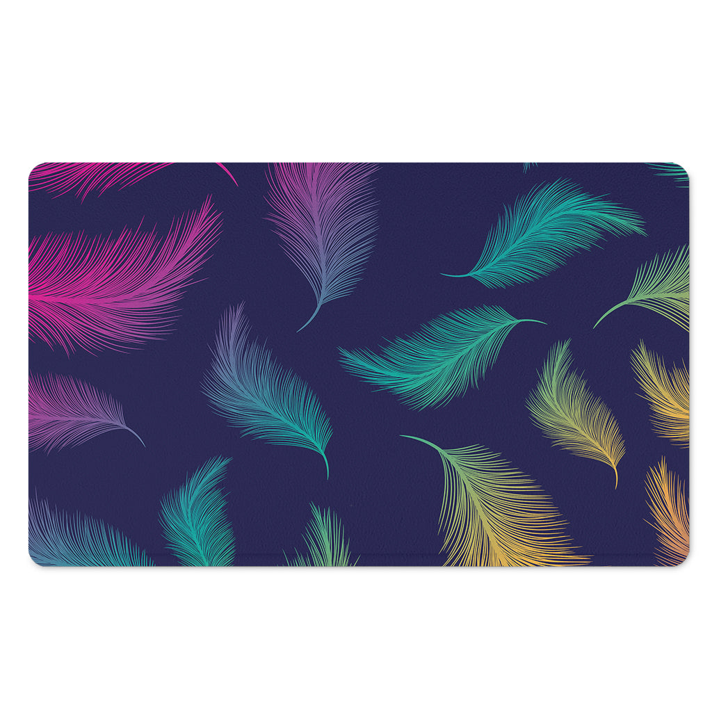 Colorful Feather Pattern Print Polyester Doormat