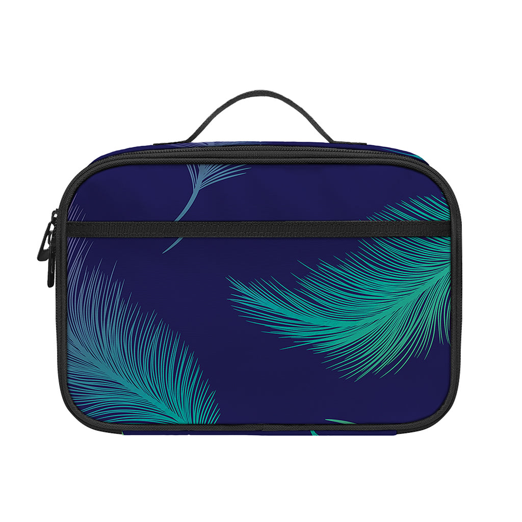 Colorful Feather Pattern Print Portable Lunch Bag