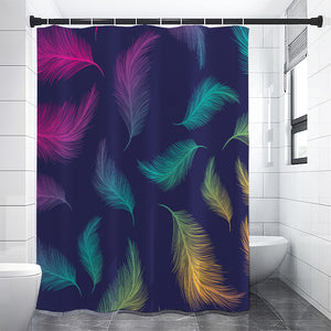 Colorful Feather Pattern Print Premium Shower Curtain