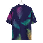 Colorful Feather Pattern Print Rayon Hawaiian Shirt