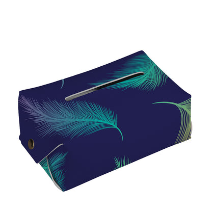 Colorful Feather Pattern Print Rectangle Tissue Box Cover
