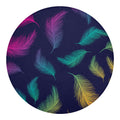 Colorful Feather Pattern Print Round Blanket